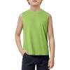 Haloumoning Boys Tank Tops Athletic Sleeveless Crewneck T-Shirts Kids Undershirts 5-14 Years(Light Green)