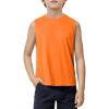 Haloumoning Boys Tank Tops Athletic Sleeveless Crewneck T-Shirts Kids Undershirts 5-14 Years(Orange)