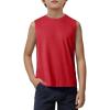Haloumoning Boys Tank Tops Athletic Sleeveless Crewneck T-Shirts Kids Undershirts 5-14 Years(Red)