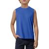 Haloumoning Boys Tank Tops Athletic Sleeveless Crewneck T-Shirts Kids Undershirts 5-14 Years(Royal Blue)