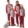 Haloumoning Family Christmas Pajamas Matching Sets Xmas PJs Sets Holiday Jammies Sleepwear(Grey)