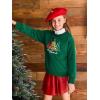 Haloumoning Girls Christmas Sweatshirt Kids Long Sleeve Crewneck Ugly Shirts Xmas Pullover Tops 5-14Y(Dark Green)
