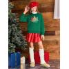 Haloumoning Girls Christmas Sweatshirt Kids Long Sleeve Crewneck Ugly Shirts Xmas Pullover Tops 5-14Y(Dark Green)