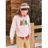 Haloumoning Girls Christmas Sweatshirt Kids Long Sleeve Crewneck Ugly Shirts Xmas Pullover Tops 5-14Y(Light Pink)