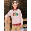 Haloumoning Girls Christmas Sweatshirt Kids Long Sleeve Crewneck Ugly Shirts Xmas Pullover Tops 5-14Y(Light Pink)