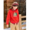 Haloumoning Girls Christmas Sweatshirt Kids Long Sleeve Crewneck Ugly Shirts Xmas Pullover Tops 5-14Y(Red)