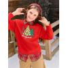 Haloumoning Girls Christmas Sweatshirt Kids Long Sleeve Crewneck Ugly Shirts Xmas Pullover Tops 5-14Y(Red)