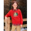 Haloumoning Girls Christmas Sweatshirt Kids Long Sleeve Crewneck Ugly Shirts Xmas Pullover Tops 5-14Y(Red)