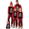 Haloumoning Family Christmas Pajamas Matching Sets Xmas PJs Sets Holiday Jammies Sleepwear(Black)