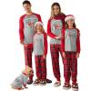 Haloumoning Family Christmas Pajamas Matching Sets Xmas PJs Sets Holiday Jammies Sleepwear(Grey)