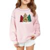 Haloumoning Girls Christmas Sweatshirt Kids Long Sleeve Crewneck Ugly Shirts Xmas Pullover Tops 5-14Y(Light Pink)
