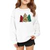 Haloumoning Girls Christmas Sweatshirt Kids Long Sleeve Crewneck Ugly Shirts Xmas Pullover Tops 5-14Y(White)