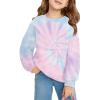 Haloumoning Girls Oversized Crewneck Sweatshirts Kids Fashion Fleece Drop Shoulder Pullover 5-14 Years(Tie Dye-pink)