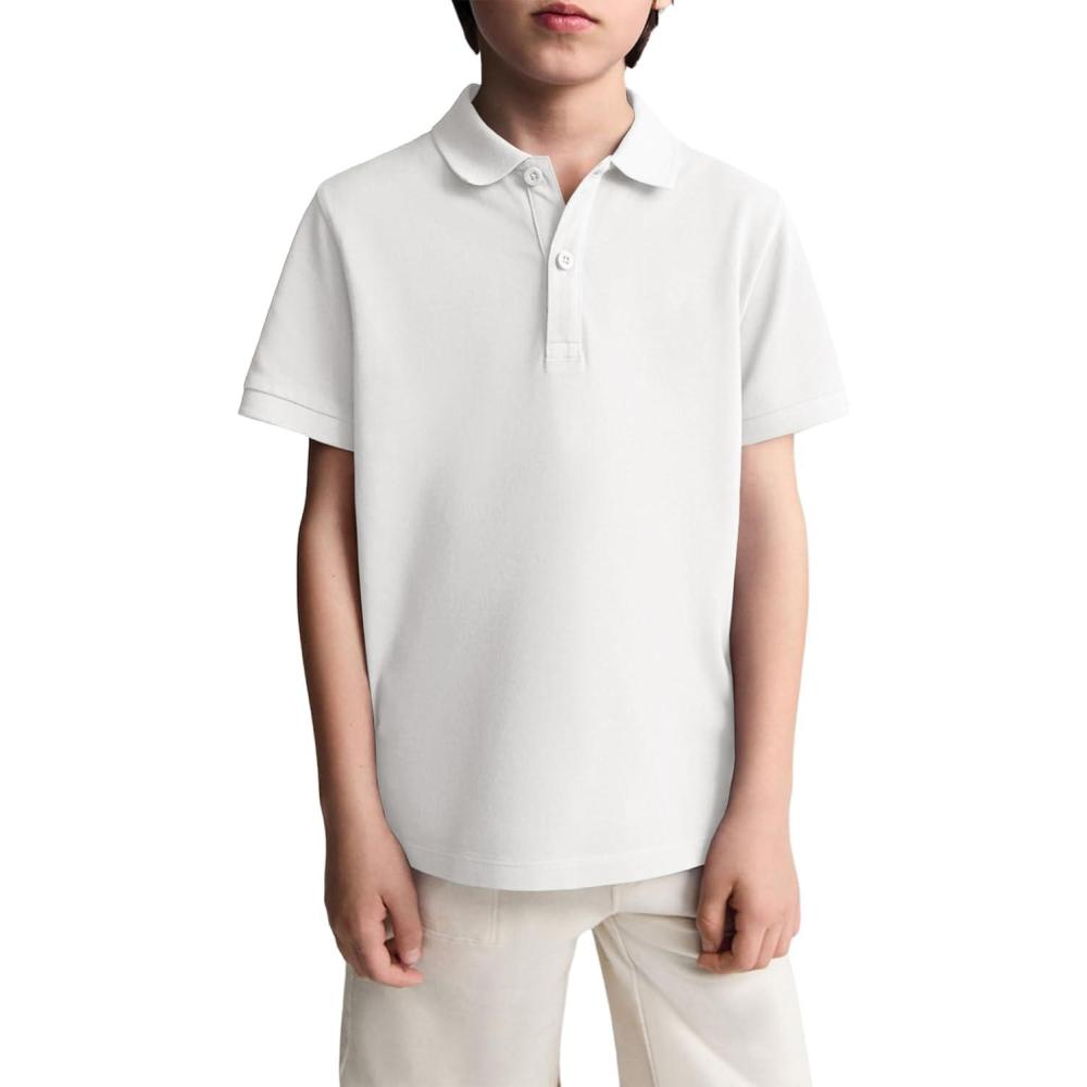 image:imageHaloumoning Boys Short Sleeve Pique Polo Shirt School Uniform Shirts for Kids 514 YearsWhite