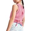 Haloumoning Girls Athletic Tank Tops Open Tie Back Sleeveless Workout Running Tennis Sports Shirts 5-14Years(Pink)