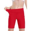 Haloumoning Girls Volleyball Spandex Shorts Kids Athletic Biker Dance Gymnastics Compression Shorts with Pockets(Red)
