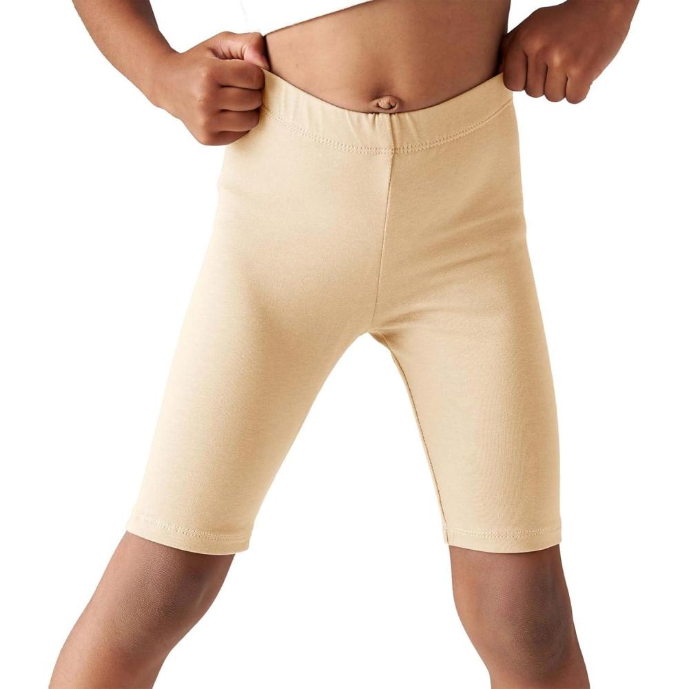 image:imageHaloumoning Girls Bike Shorts Kids Athletic Volleyball Shorts Comfy Under Dress Dance Short Leggings 514 YearsApricot