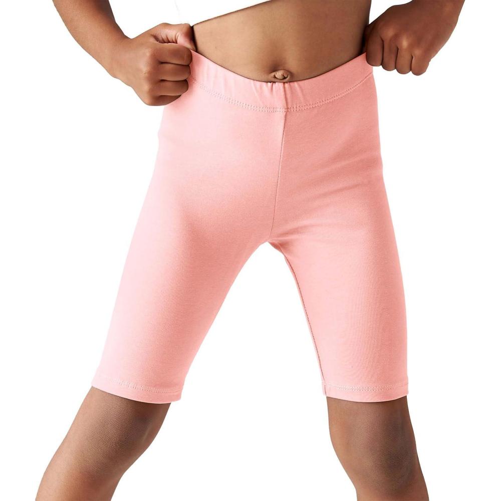 image:imageHaloumoning Girls Bike Shorts Kids Athletic Volleyball Shorts Comfy Under Dress Dance Short Leggings 514 YearsLight Pink