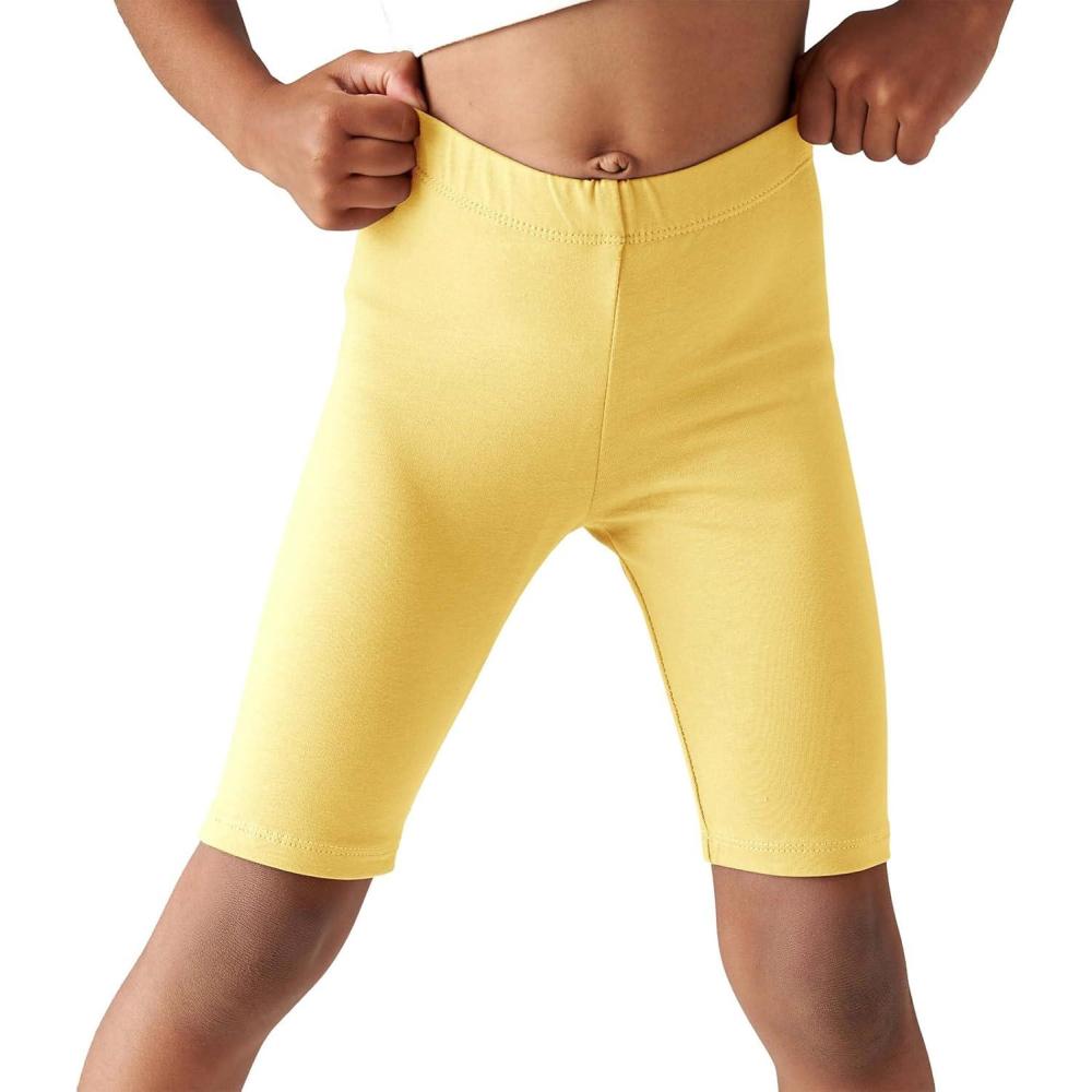 image:imageHaloumoning Girls Bike Shorts Kids Athletic Volleyball Shorts Comfy Under Dress Dance Short Leggings 514 YearsYellow