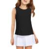 Haloumoning Girls Athletic Tank Tops Kids Sleeveless Running Tennis Yoga Shirts 4-14 Years(Black)