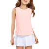Haloumoning Girls Athletic Tank Tops Kids Sleeveless Running Tennis Yoga Shirts 4-14 Years(Pink)