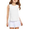 Haloumoning Girls Athletic Tank Tops Kids Sleeveless Running Tennis Yoga Shirts 4-14 Years(White)