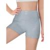 Haloumoning Girls Sparkle Glitter Athletic Shorts Kids High Waist Gymnastics Dance Shorts Tumbling Outfits 5-14 Years(Light Gray)