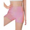 Haloumoning Girls Sparkle Glitter Athletic Shorts Kids High Waist Gymnastics Dance Shorts Tumbling Outfits 5-14 Years(Light Pink)