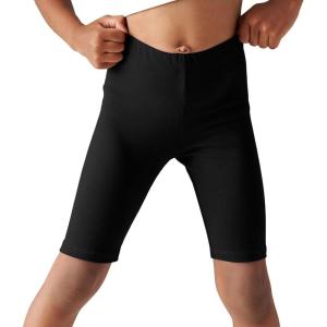 Haloumoning Girls Bike Shorts Kids Athletic Volleyball Shorts Comfy Under Dress Dance Short Leggings 5-14 Years(Black)