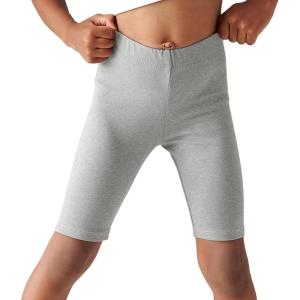 Haloumoning Girls Bike Shorts Kids Athletic Volleyball Shorts Comfy Under Dress Dance Short Leggings 5-14 Years(Grey)