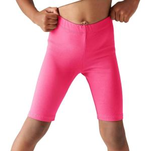 Haloumoning Girls Bike Shorts Kids Athletic Volleyball Shorts Comfy Under Dress Dance Short Leggings 5-14 Years(Hot Pink)