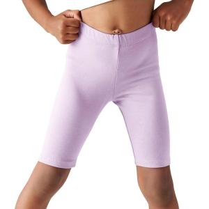 Haloumoning Girls Bike Shorts Kids Athletic Volleyball Shorts Comfy Under Dress Dance Short Leggings 5-14 Years(Light Purple)