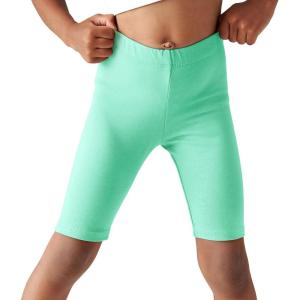 Haloumoning Girls Bike Shorts Kids Athletic Volleyball Shorts Comfy Under Dress Dance Short Leggings 5-14 Years(Mint Green)