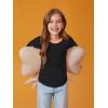 Haloumoning Girls Puff Long Sleeve Shirts Kids Casual Crewneck Soft Tunic Tops Blouse 5-14 Years(Black)