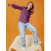 Haloumoning Girls Puff Long Sleeve Shirts Kids Casual Crewneck Soft Tunic Tops Blouse 5-14 Years(Deep Purple)