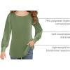 Haloumoning Girls Puff Long Sleeve Shirts Kids Casual Crewneck Soft Tunic Tops Blouse 5-14 Years(Green)