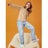 Haloumoning Girls Puff Long Sleeve Shirts Kids Casual Crewneck Soft Tunic Tops Blouse 5-14 Years(Khaki)