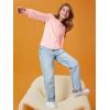 Haloumoning Girls Puff Long Sleeve Shirts Kids Casual Crewneck Soft Tunic Tops Blouse 5-14 Years(Light Pink)