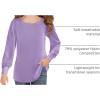 Haloumoning Girls Puff Long Sleeve Shirts Kids Casual Crewneck Soft Tunic Tops Blouse 5-14 Years(Purple)