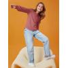 Haloumoning Girls Puff Long Sleeve Shirts Kids Casual Crewneck Soft Tunic Tops Blouse 5-14 Years(Red)