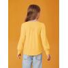 Haloumoning Girls Puff Long Sleeve Shirts Kids Casual Crewneck Soft Tunic Tops Blouse 5-14 Years(Yellow)