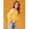 Haloumoning Girls Puff Long Sleeve Shirts Kids Casual Crewneck Soft Tunic Tops Blouse 5-14 Years(Yellow)