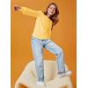 Haloumoning Girls Puff Long Sleeve Shirts Kids Casual Crewneck Soft Tunic Tops Blouse 5-14 Years(Yellow)