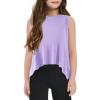 Haloumoning Girls Athletic Tank Top Kids Summer Cute Crop Tops Workout Yoga Sports Shirt 5-14 Years(Purple)