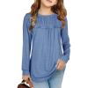 Haloumoning Girls Cute Short Sleeve Tunic Tops Casual Loose Ruffle T Shirts Kids Summer Soft Blouses Size 4-15 Years(Z1-blue)