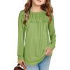 Haloumoning Girls Cute Short Sleeve Tunic Tops Casual Loose Ruffle T Shirts Kids Summer Soft Blouses Size 4-15 Years(Z1-grass Green)