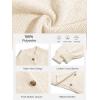 Haloumoning Girls Button Down Cardigan Mock Neck Lantern Long Sleeve Sweater Chunky Knit Outerwear Jacket 5-14Y(White)