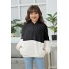 Haloumoning Girls Fuzzy Fleece Pullover Hoodies Sweatshirt Casual Loose Outwear Coat with Pockets 4-15 Years(A-black)