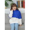 Haloumoning Girls Fuzzy Fleece Pullover Hoodies Sweatshirt Casual Loose Outwear Coat with Pockets 4-15 Years(A-blue)