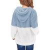 Haloumoning Girls Fuzzy Fleece Pullover Hoodies Sweatshirt Casual Loose Outwear Coat with Pockets 4-15 Years(A-blue Grey)